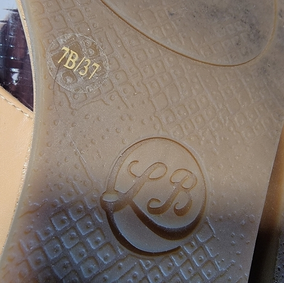 Lucky Brand 'Breese' Sandal Tan Thong with turquoise embellishments boho Size 7 - Picture 14 of 15